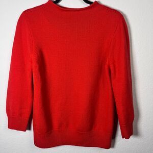 J. Crew Roll Neck Merino Wool Orange Sweater Oarsman Fisherman Top Womens Size L